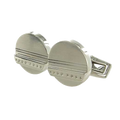 This pair of silver Hugo Boss cufflinks come with a brushed design on the front.