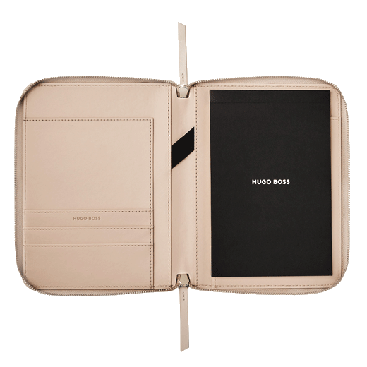 This Hugo Boss Triga Nude Conference Folder A5 is made with vegan leather.