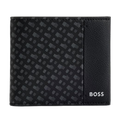 This Zair Monogram Faux Leather 8CC Wallet by BOSS is made out of bonded leather.