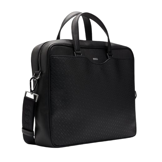 The BOSS Zair Monogram Faux Leather Document Case is great for taking into the office or carrying your laptop whilst travelling on a business trip.