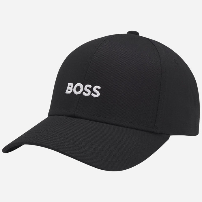 The BOSS Zed Black Cotton-Twill Cap with Embroidered White Logo by BOSS.