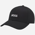 The BOSS Zed Black Cotton-Twill Cap with Embroidered White Logo by BOSS.