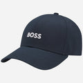 The BOSS Zed Navy Blue Cotton-Twill Cap with Embroidered White Logo by BOSS.
