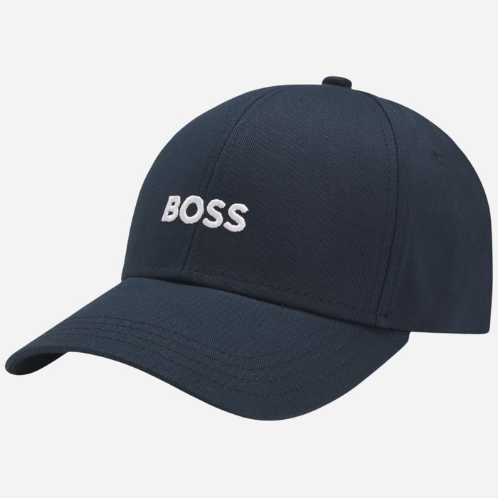 The BOSS Zed Navy Blue Cotton-Twill Cap with Embroidered White Logo by BOSS.
