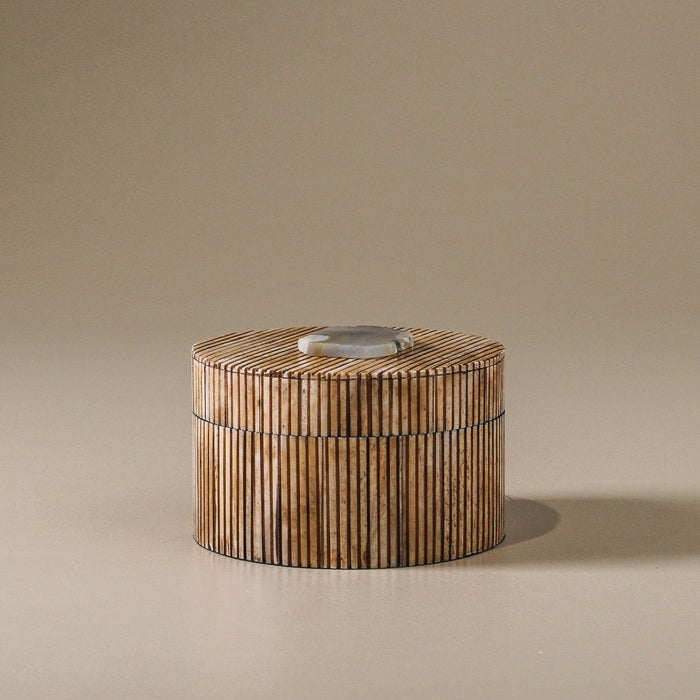Brune Round Bone Canister - Few and Far - Decorative Objects