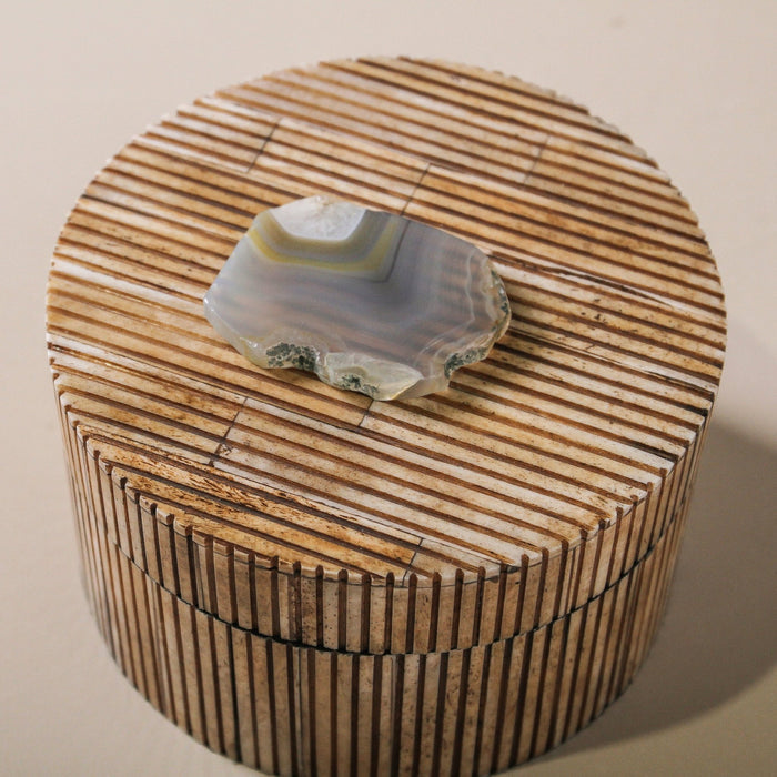 Brune Round Bone Canister - Few and Far - Decorative Objects