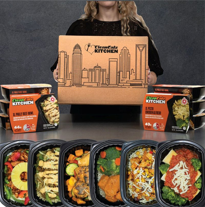 High protein meal plan box packed with macro-rich entrees