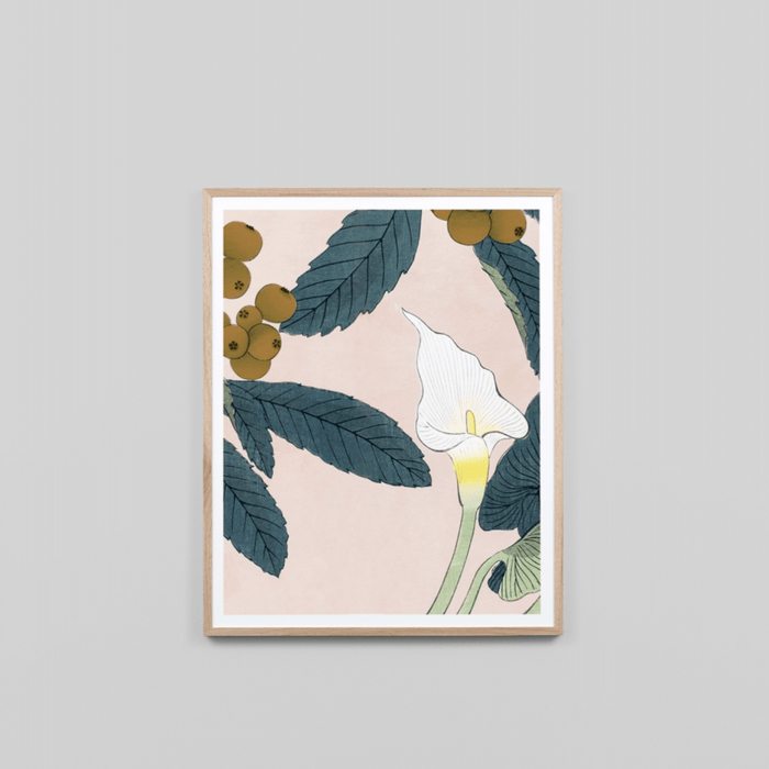 Calla Lily Woodblock 2 Raw 81x101 - Few and Far - Art
