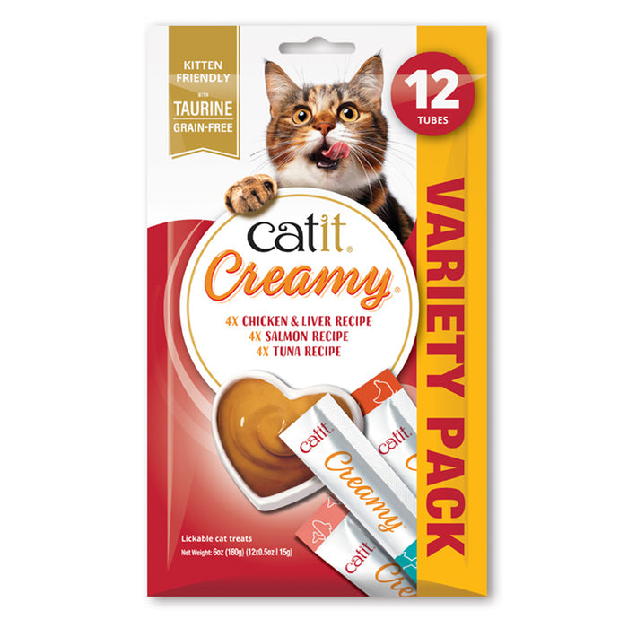 Catit Cat Creamy Treat Tube, Assorted Multipack, 12-pack