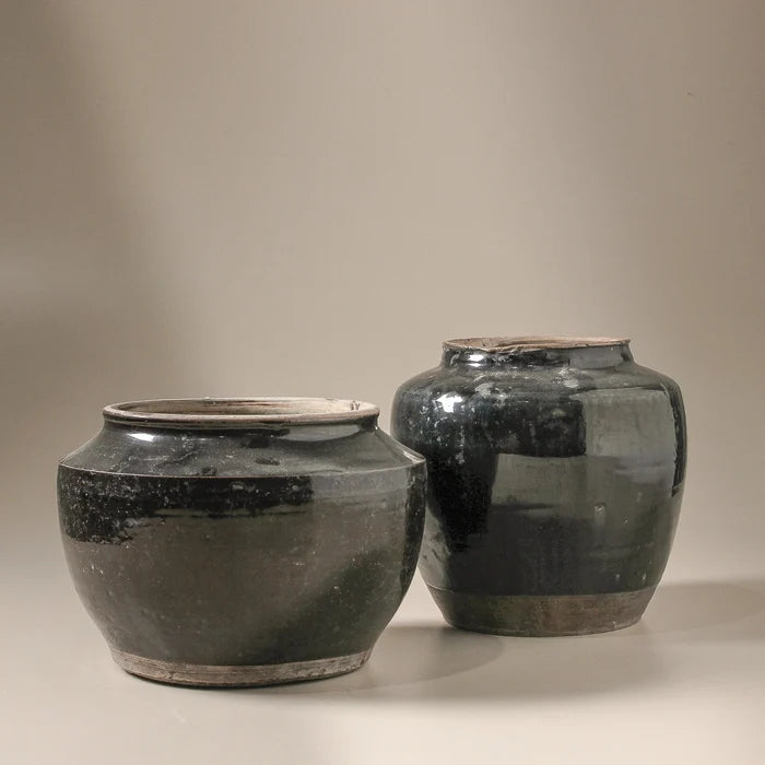 Chinese Vintage Glazed Vessel - Few and Far - Planters & Pots