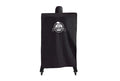 Black Pit Boss Grills Competition Series Vertical Smoker Cover with brand logo and wheels.