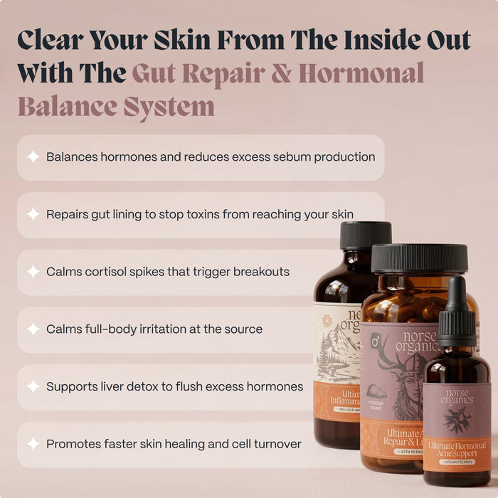 Complete Gut Repair & Hormonal Balance System for Female Acne-Prone Skin