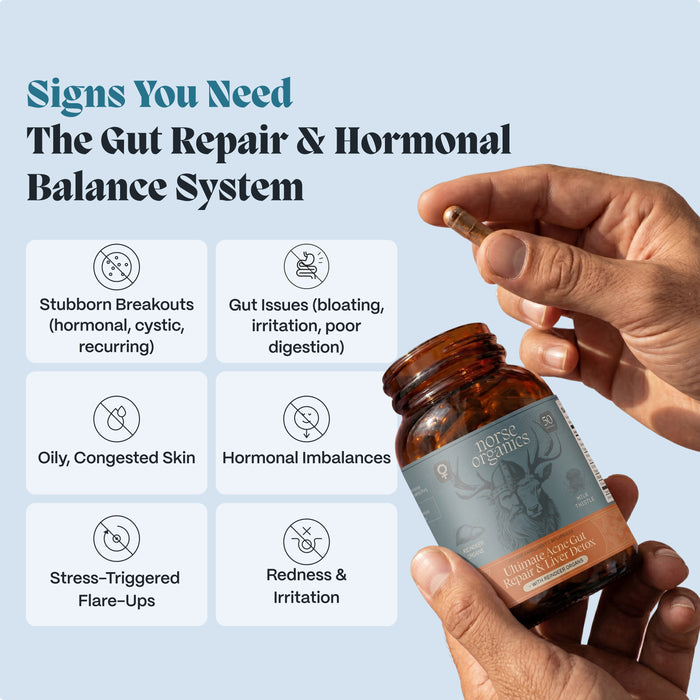 Complete Gut Repair & Hormonal Balance System for Male Acne-Prone Skin