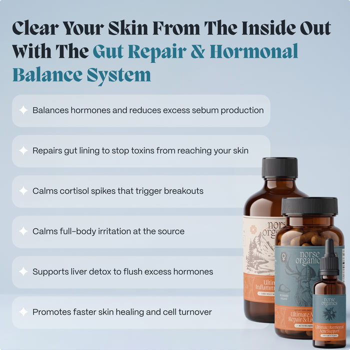 Complete Gut Repair & Hormonal Balance System for Male Acne-Prone Skin