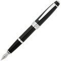 The Cross Bailey collection black fountain pen with chrome fittings.