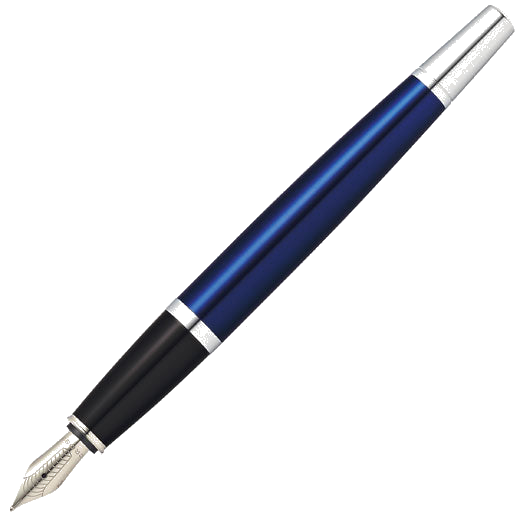 Close up of the chrome plated nib on on the Cross Bailey fountain pen.