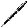 This Bailey Light Black Fountain Pen by Cross has a sleek barrel in glossy black lacquer with stunning chrome trims that have a polished finish.