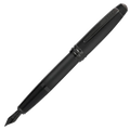 This Cross Bailey Matte Black & PVD Trim Fountain Pen has the brand name engraved onto the top of the clip and on the nib.