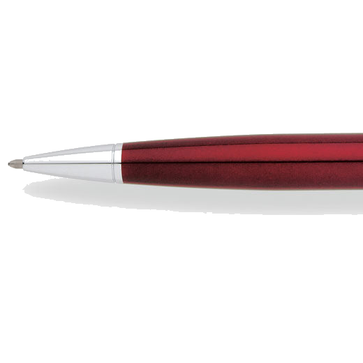 Tip of Cross bailey red rollerball pen.