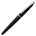 This Cross Basalt Black ATX Fountain Pen has the brand name on the top of the clip that has a slightly curved top as it fits into the cap.