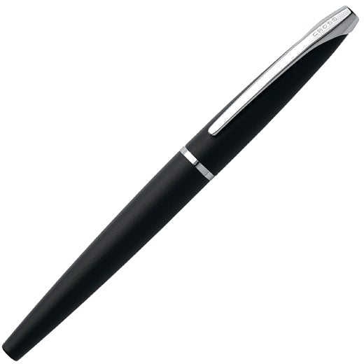 This Cross Basalt Black ATX Rollerball Pen is crafted in lacquer and polished chrome.