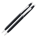 The Cross black lacquer ballpoint pen and mechanical pencil set.