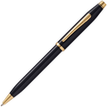 Cross' Lacquer Black Century II Ballpoint Pen with 23 Karat gold fittings.
