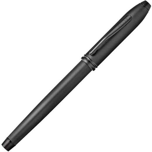 This Cross Black Townsend Micro-Knurl Rollerball Pen features black PVD trims.