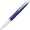 The Cross ATX Translucent Blue rollerball pen with Chrome Plated Appointments.