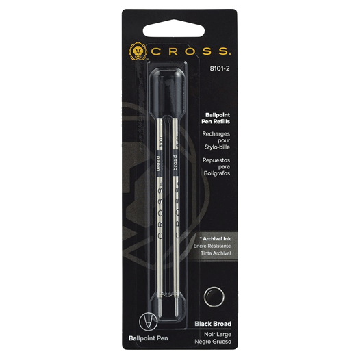 Broad Nib Black Ballpoint Refills set of two