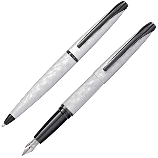 This is the Cross Brushed Chrome ATX Ballpoint and Fountain Pen Set.