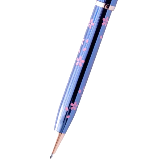 The Century II Cherry Blossom Ballpoint Pen in Blue features rose gold coloured trims.
