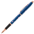 The Century II Cherry Blossom Fountain Pen in Blue PVD by Cross.