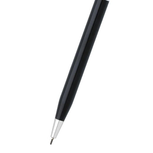 The Classic Century Black Lacquer 0.7mm Mechanical Pencil with Chrome Trim is slim and lightweight.