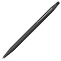 This Cross Classic Century Brushed Black PVD Ballpoint Pen has a textured barrel and cap with polished trims on the clip that also has the Cross name engraved.