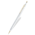 This Cross Classic Century Medalist Mechanical Pencil 0.7mm has polished chrome on the exterior with 23K gold trims that you'll find on the nib. clip, and top of the pen.