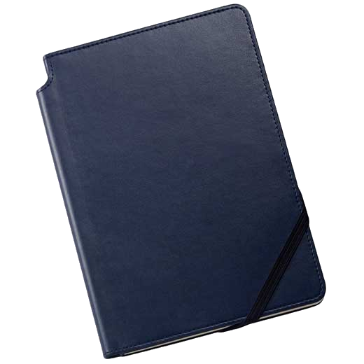 This Cross gift set features a blue click ballpoint pen and a navy leather notebook.