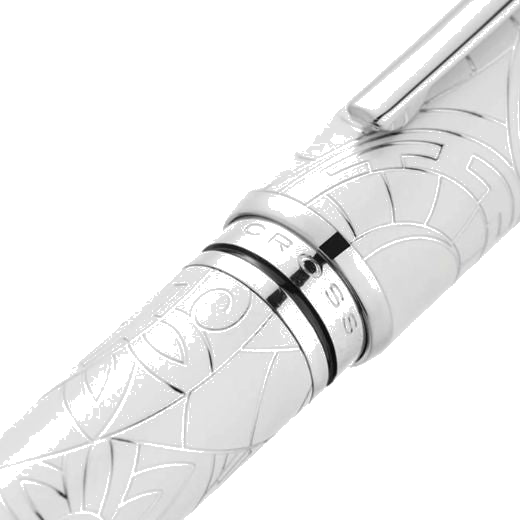 The Coventry 2025 Zodiac Year of the Snake Pearl White Lacquer Fountain Pen features elegant and intricate engraving.