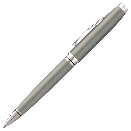This Cross Coventry Gunmetal & Chrome Ballpoint Pen has a slightly curved clip with the Cross brand name in polished chrome to match the cap ring and polished chrome nib.