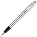 Front view of the Townsend Lustrous Chrome rollerball pen from Cross.