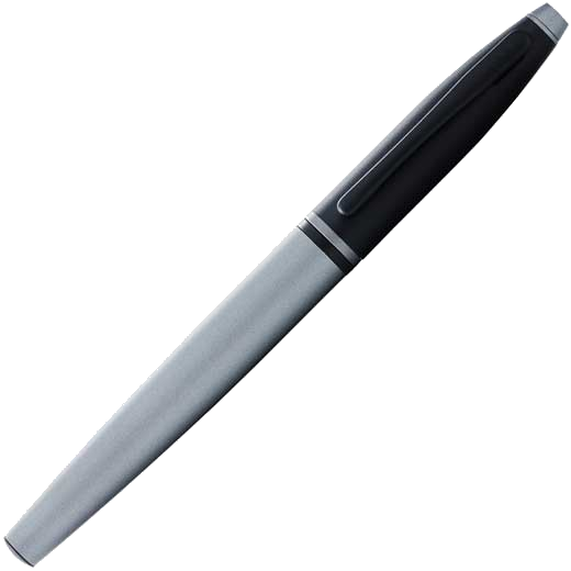 This Cross Matte Grey & Black Lacquer Calais Fountain Pen can be engraved on the cap.