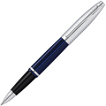 This Polished Blue Lacquer & Chrome Calais Rollerball Pen was designed by Cross.