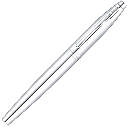 This Cross Polished Chrome Calais Rollerball Pen can be engraved on the day of purchase.
