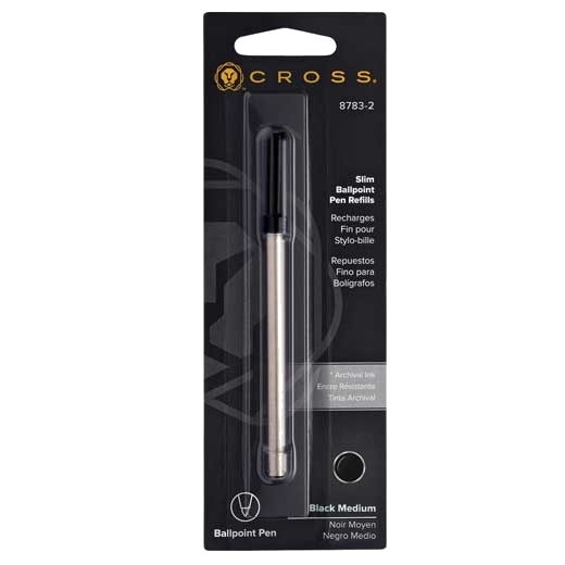 Cross Slim Black Ballpoint Pen Refill packaging.