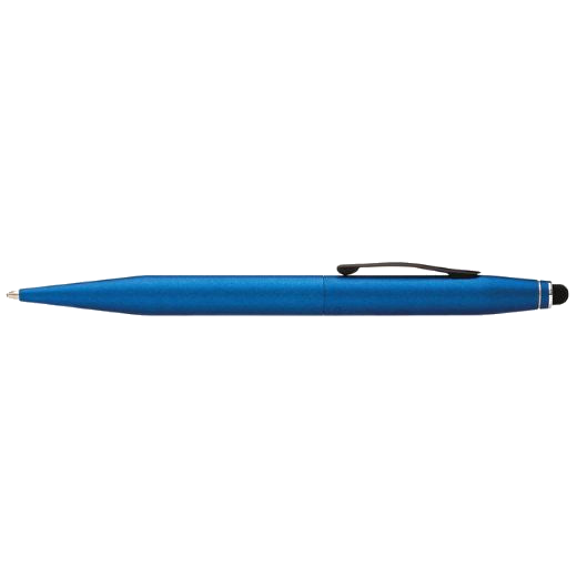 This Tech2 Metallic Blue Ballpoint Pen with Stylus by Cross has black PVD trims to contrast the blue and can be engraved on the cap.