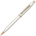 This White Pearlescent Lacquer Century II Ballpoint Pen was designed by Cross.
