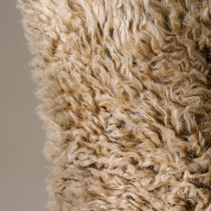 Curly Long Wool Cushion 55x55 - Butterscotch - Few and Far - Cushions