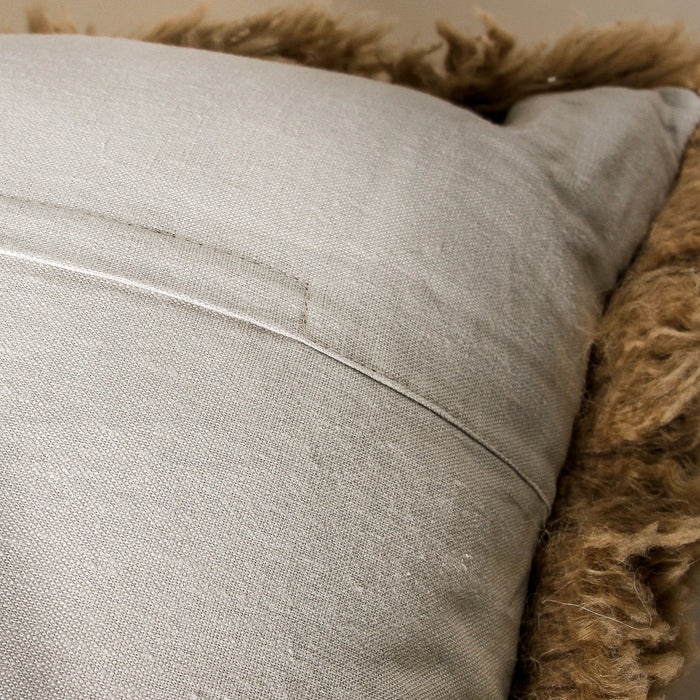 Curly Long Wool Cushion 55x55 - Butterscotch - Few and Far - Cushions
