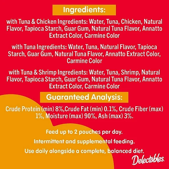 Delectables Bisque Variety Pack Lickable Cat Treat and Topper, 12 ct.