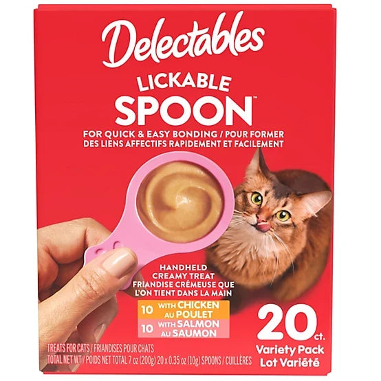 Delectables Lickable Spoon Variety Pack Handheld Creamy Cat Treat, 20 ct.